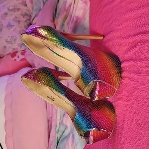 Costume shoes, rainbow mermaid, sz 6